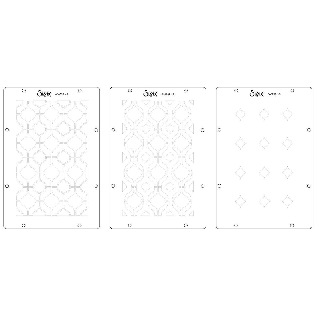 Sizzix Clear stamp Set 15/Pkg W/ Stencils 3/PKg By Vic Von S-Retro